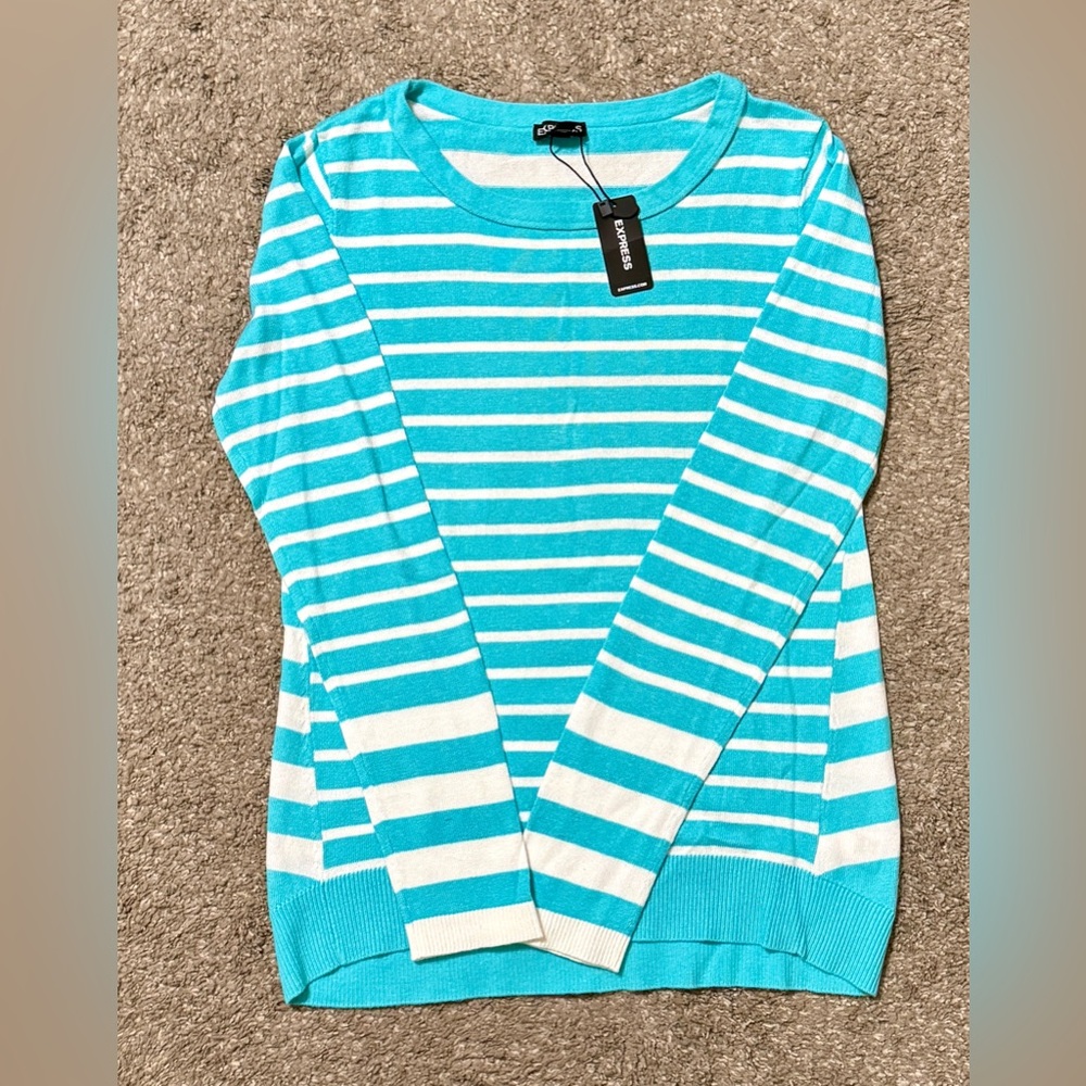 Express Crew Neck Striped Sweater, Size Small